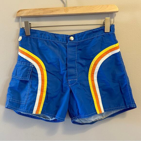 Vintage Sun Britches Blue Retro Swim Trunks